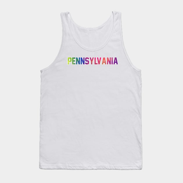 Pennsylvania Tie Dye Jersey Letter Tank Top by maccm